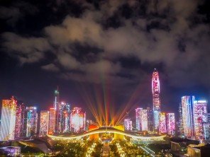 蓮花山公園から見た福田地区の夜景@広東省深セン